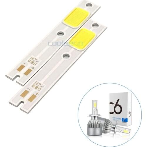 2pcs/lot H1 H3 H4 H7 COB LED for C6 Car Headlight Bulbs Chip H11 880 9005 9006 9012 COB Light Source Replace C6 Auto Headlamps
