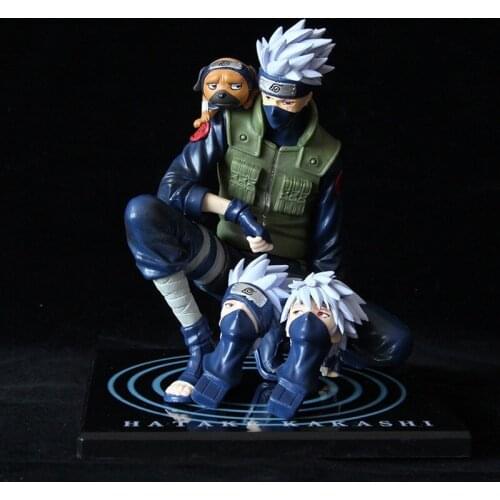 16CM New Naruto Anime Character Hagi Kakashi Kneeling Model Boxed Action Figure Dress Up Decoration Toy Doll Child Gift 7-12y
