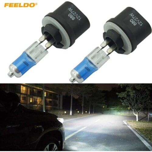 FEELDO 20Pcs White 880 27W Car Fog Lights Halogen Bulb Headlights Lamp Car Light Source #FD-2242