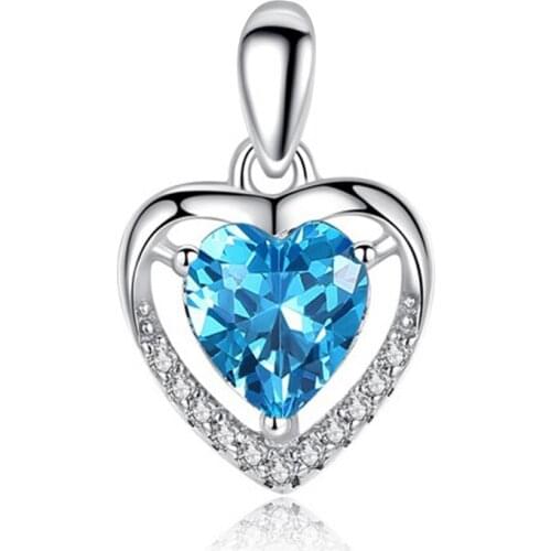 Valentines Day 925 Silver Eternal Heart Love Pendant Female Simple Fashion Temperament Pendant(Without Necklace)