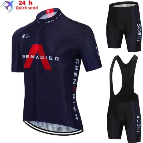 INEOS 2021cycling Jersey set Red bicycle Bicycle Cycling shorts Bib pant Mtb Shirt Suit Mtb Clothing Mountain bike equipment