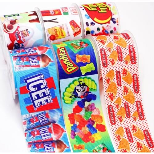 Free shipping 50 yard 3 inch 75 mm 38 mm 25 mm cartoon printed grosgrain ribbon 47868