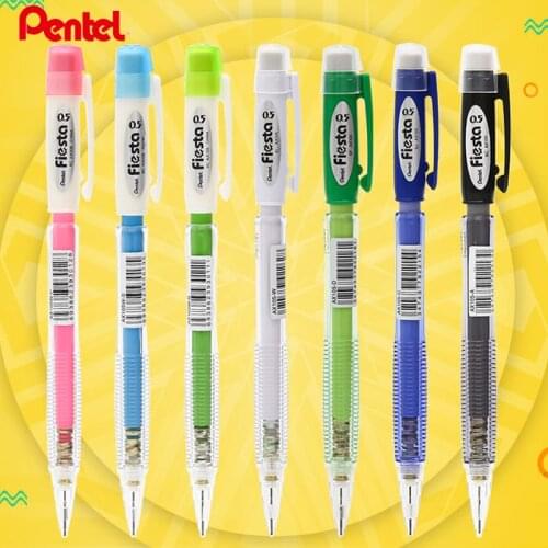 Mechanical Lead Pencils For School Supplies 0.5/ 0.7mm Transparent Color Stationery Activity Pencil With Eraser