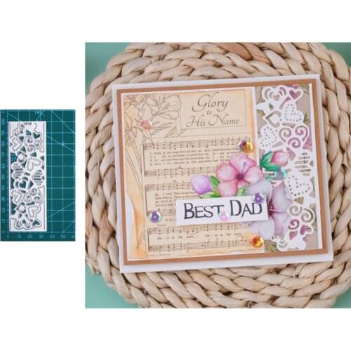 YaMinSanNiO Heart Wreath Border Background Metal Cutting Dies Scrapbooking Dies For DIY Photo Album Card Making Stencils Dies