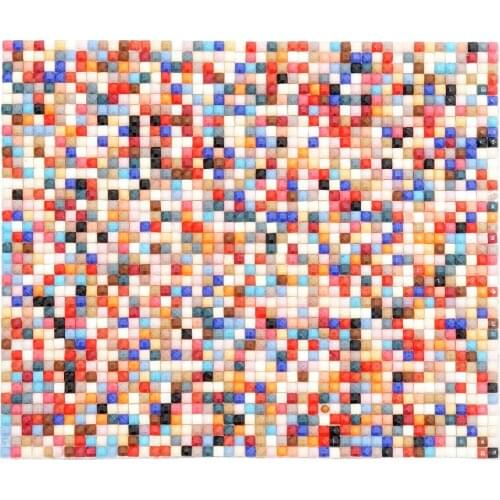 Odoria 1:12 Miniature Mosaic Tile Self-Adhesive Wallpaper Ornament Kitchen Bathroom Dollhouse Accessories Doll House Decoration