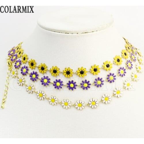 8 Strand Fashoin Daisy Flower jewelry set ,Daisy necklace multicolors flowers bracelets and necklace jewelry sets 9927