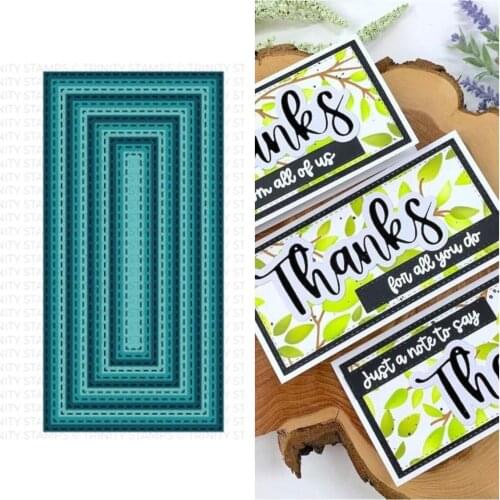 New 2021 Rectangle Die Cutting Dies Scrapbook Diary Decoration Stencil Embossing Template DIY Greeting Card Handmade