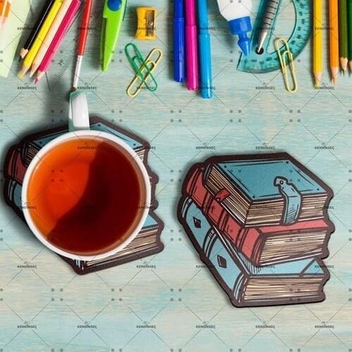 Books Printed Wooden Coaster Shaped Cut Wood Coaster Quality Coaster Single Cup Coaster