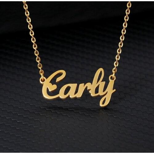 Personalized Custom Heart Name Necklaces for Women Men Gold Color Choker Initial Necklace Pendant Stainless Steel Jewelry