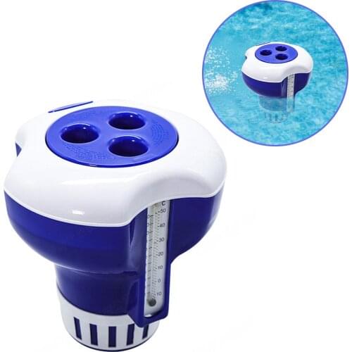 Pool Floating Chemical Dispenser High Quality Durable Safe Spa Chlorine Floater With Thermometer Swimming Pool Chean Tools