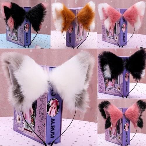 Handmade Simulation Stereo Animal Beast Ears KC Hair Accessories Anime Cat Girl Cosplay Cat Monkey Fox Plush Ears Head Bands