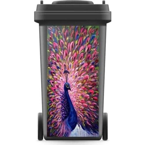 DIY Rubbish Bin Sticker Colorful Beauty Animal Wall Mural Wall Print Decal Garden Removable Peel and Stick Kitchen Accessories