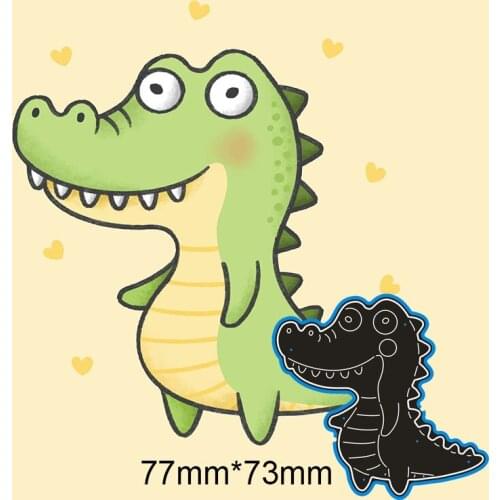 77*73mm LITTLE CROCODILE Metal Cutting Dies and Stamps Stencil for DIY Scrapbooking Photo Album Embossing Paper Card