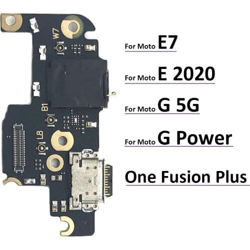 USB Charger Dock Connector Charging Port Microphone Flex Cable For Moto G 5G / G Power / E7 / E 2020 / One Fusion Plus / One 5G