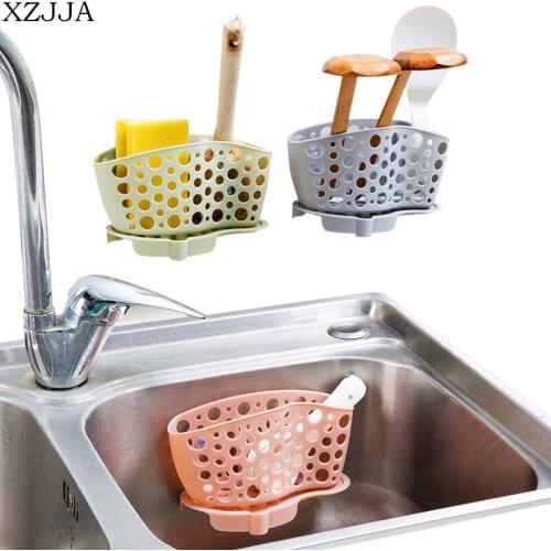 XZJJA Creative Multifunction Kitchen Drain Storage Basket Sink Sponge Tableware Bath Soap Small Objects Storage Box Drain Shelf