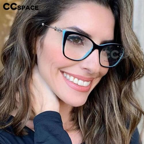 45649 Women Cat Eye Glasses Frames Rope Knot Metal Temple Trending Styles Optical Fashion Computer Glasses