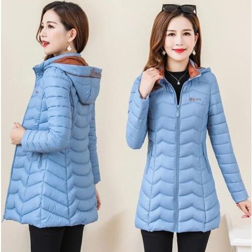 Woman Winter Padded Warm Coat Ultra Light Duck Down Jacket Long Female Overcoat Slim Solid Jackets Winter Coat Portable Parkas