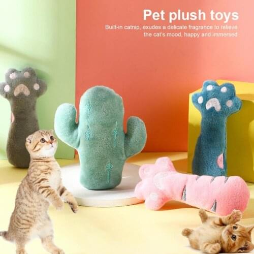 Healthy Durable Kitten Molar Stick Chewing Toys Safe Chew Toys Kitten Claw Cactus Shape Cat Supplies