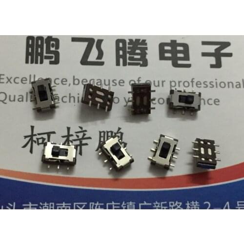 10PCS/lot Japan HOSIDEN SMD toggle switch 6-foot 2-speed vertical double-row sliding switch positive dial with column