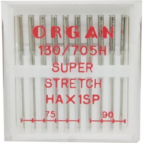 10pcs/pack Organ Super Stretch Needles For Elastic Knitted Fabric Anti-jump Needle for Home Sewing Machine HAX1SP Size 75 90 Mix