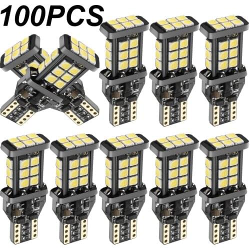 100Pcs 1200Lm T15 W16W LED Canbus Bulbs 920 912 3030SMD White 12V LED Reversing Lights for BMW Mercedes Benz W203 W211 W204