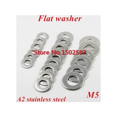100 Pieces M5*10*1.0 DIN 125 Flat Washer A2-70 Stainless Steel SS304 Thickness 1.0mm