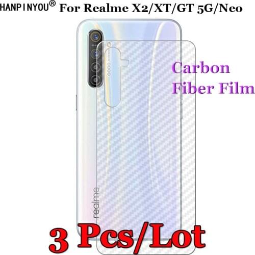 3 Pcs/Lot For Realme XT / X2 6.4" 3D Non-slip Clear Carbon Fiber Back Film Screen Protector Protective Sticker