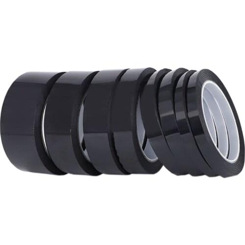 5/8/10/12/15/18/20/25mm x 50M Black High Temperature Resistant Kapton Tape Polyimide For Electric Task/grills/powder coating