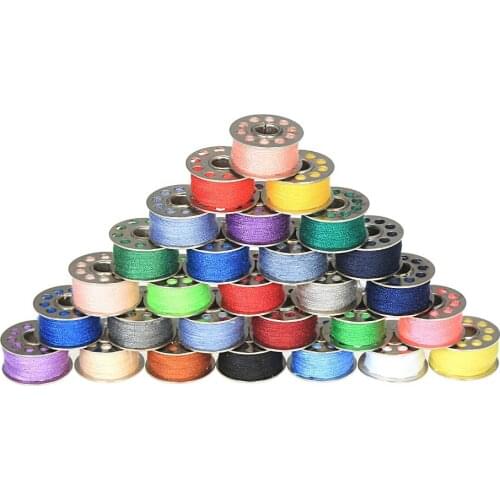 60pcs/set Mixed Colors Sewing Thread Set Metal Bobbins + Thread Spools Household Electric Sewing Machines