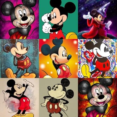 5d Diamond Painting Disney Cartoon Mickey Poster Cross Stitch Kits Embroidery Full Round Drill MosaicRhinestone Home Decor Gifts