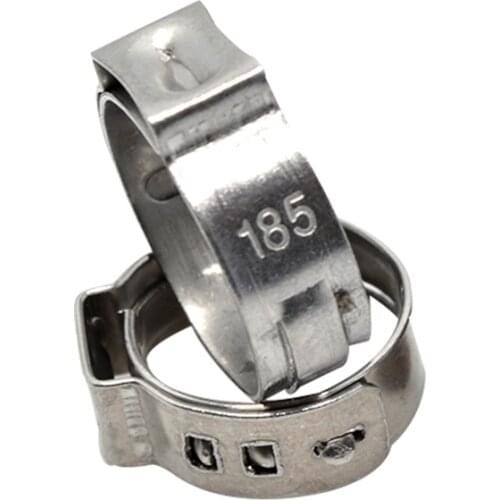 Free shipping Pipe Clamp High Quality 25 PCS Stainless Steel 304 Single Ear Hose Clamps Assortment Kit Single