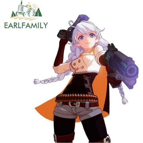 EARLFAMILY 13cm x 11cm for Honkai Impact 3 Fine Car Sticker Surfboard Vinyl Material Decal Fashion Sunscreen Suitable for VAN RV