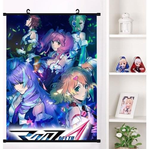 Hot Anime MACROSS WALKURE Wall Scroll Mural Poster Cartoon Wall Hanging Poster Home Decor Collection Art Printing Picture Gifts