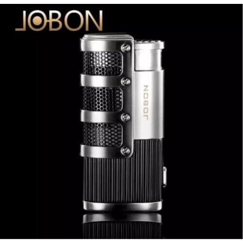 JOBON windproof inflatable gas cigarette lighte metal hollowed three-spray torch jet flame creative cigar metal igniter gift