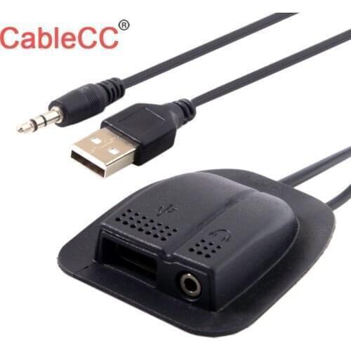 CableCC Backpack USB 2.0 & Audio 3.5mm Charging Cable Practical Convenient Outdoor Travel Camping External 0.5m