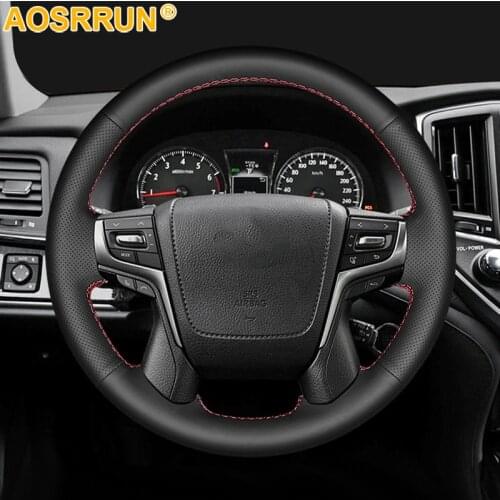 For Toyota Alphard Land Cruiser Vellfire2016 2017 2018 2019 2020 Car steering wheel cover leather Auto accessories