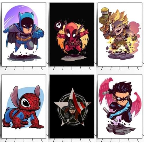Marvel Cartoon Avengers Superhero Canvas Painting Wall Art Nordic Posters And Prints Wall Pictures For Living Kids Room Decor