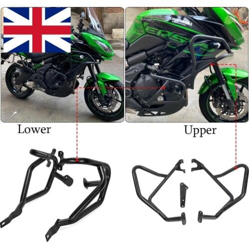 Motorcycle Lower&Upper Crash Bars Engine Guards Frame Protector For Kawasaki Versys 650 2015 2016 2017 2018 2019 2020