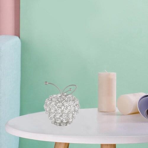 Nordic Style Sparkling Crystal Rhinestone Fruit Ornaments Handmade Desktop Centerpiece Decor Collectibles Gifts