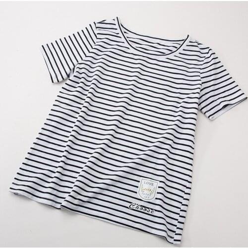 The new striped pet parent-child Teddy Schnauzer T-shirt dog clothes owners same spring and summer clothing