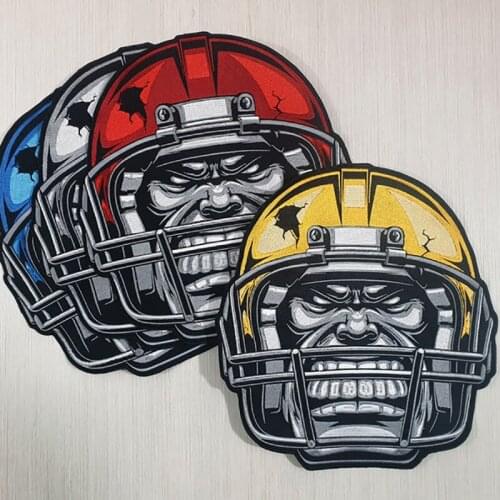 Clothing embroidery hockey ball patches mask 11.8" custom big applique iron on sticker for jacket garment decoration