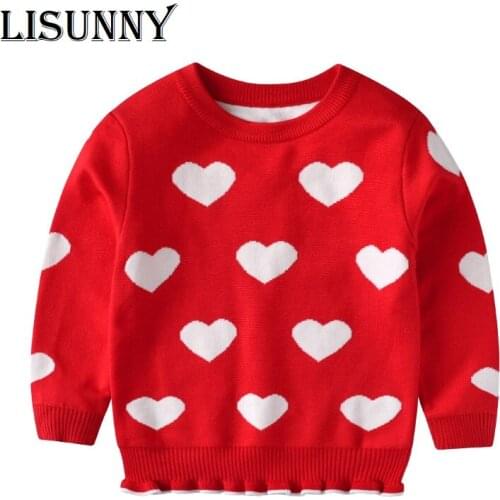 2020 Autumn Winter Boys Girls Sweater Cartoon love Thicken Children knitted Kids Pullover Clothes Jumper Baby Stripe Sweaters