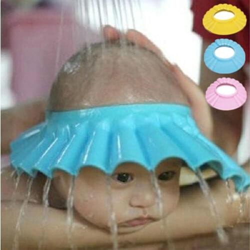 Adjustable baby Shower Cap Child Shampoo Caps Kid Bathing Waterproof Shield Hats Resizable Hat 3 Colors Shampoo Cap