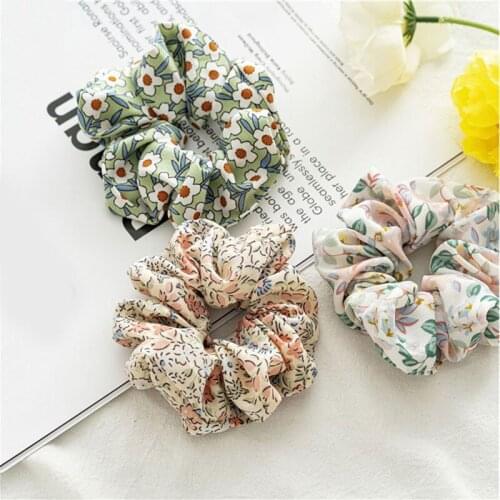 Vintage Print Pattern Hair Rope Women Cloth Polyester Scrunchies Polka Hair Ties Elastic Hairbands Ladies Hair Accessories