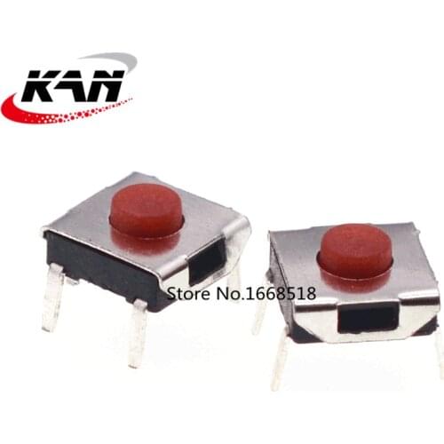 50pcs tact switch micro switch 4 pin plug-in red button 6*6*2.5/2.7/3.1/3.4/3.7MM