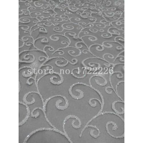 Aa0004 newest nice african 5yards cream white hand print net mesh tulle lace for lady sawing/wedding dress/veil