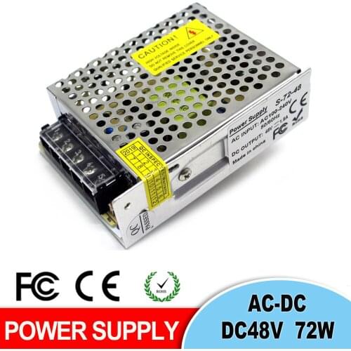 Universal AC to DC48V Switching Power Supply Adapter Unit 1.5A 72W Driver Transformer 110V 220V AC DC SMPS For CNC Stepper Motor