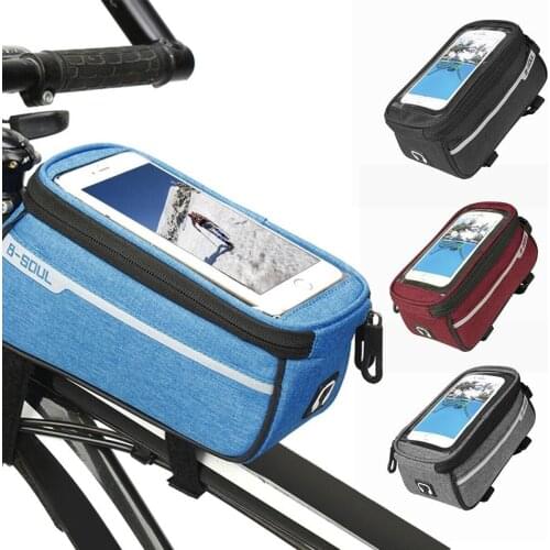 Bicycle Front Tube Bag Cycling Accessories Frame Waterproof Front Bags Cell Mobile Phone Case 6inch Phone Holder Bike