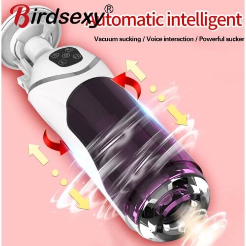 Men Vibrator Masturbator Cup Dick Telescopic Insertion Rotation Penis Sucking 10 Speeds Electric Adult Sex Toy For Man Sex Shops