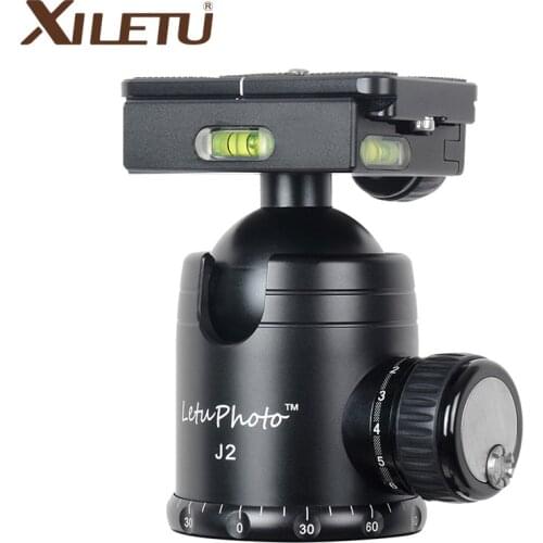 XILETU J2 360 Panoramic Panorama Ball head Clamp Aluminum Alloy Tripod Head with Quick Release Plate /Damping Tuning System